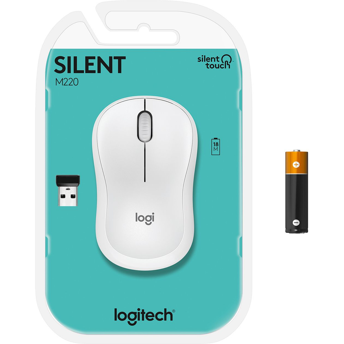 Мышь Logitech Silent M220 (Цвет: White)