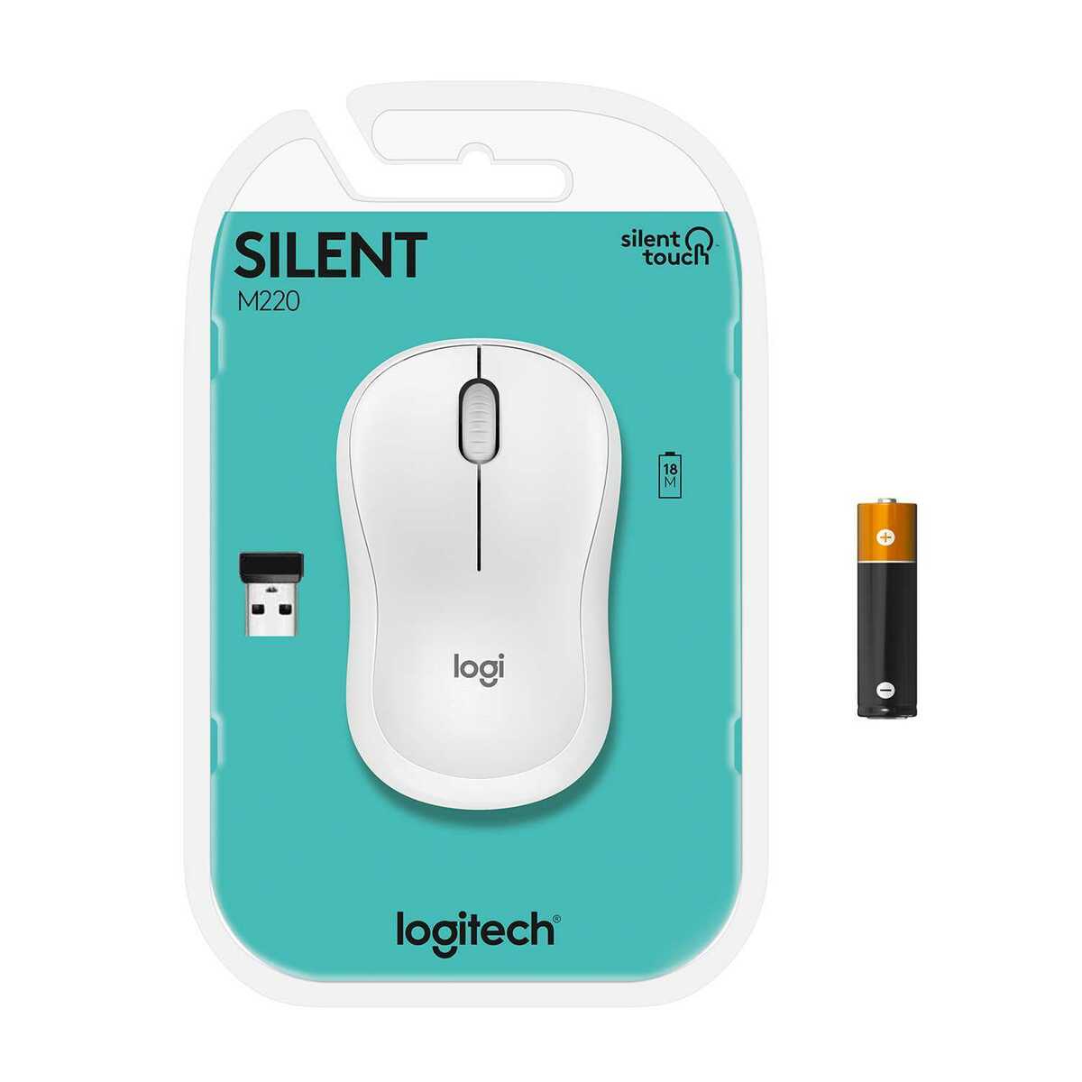 Мышь Logitech Silent M220 (Цвет: White)