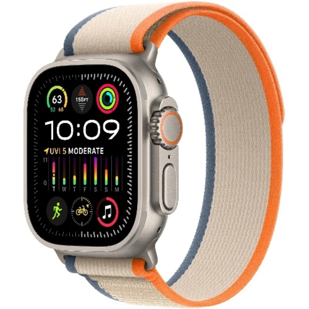 Умные часы Apple Watch Ultra 2 49mm Titanium Case with Trail Loop M / L (Цвет: Orange / Beige)