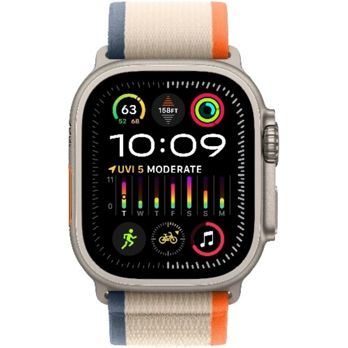 Умные часы Apple Watch Ultra 2 49mm Titanium Case with Trail Loop M / L (Цвет: Orange / Beige)