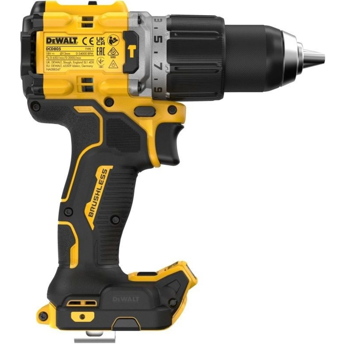 Дрель-шуруповерт DeWalt DCD805H2T (Цвет: Yellow)