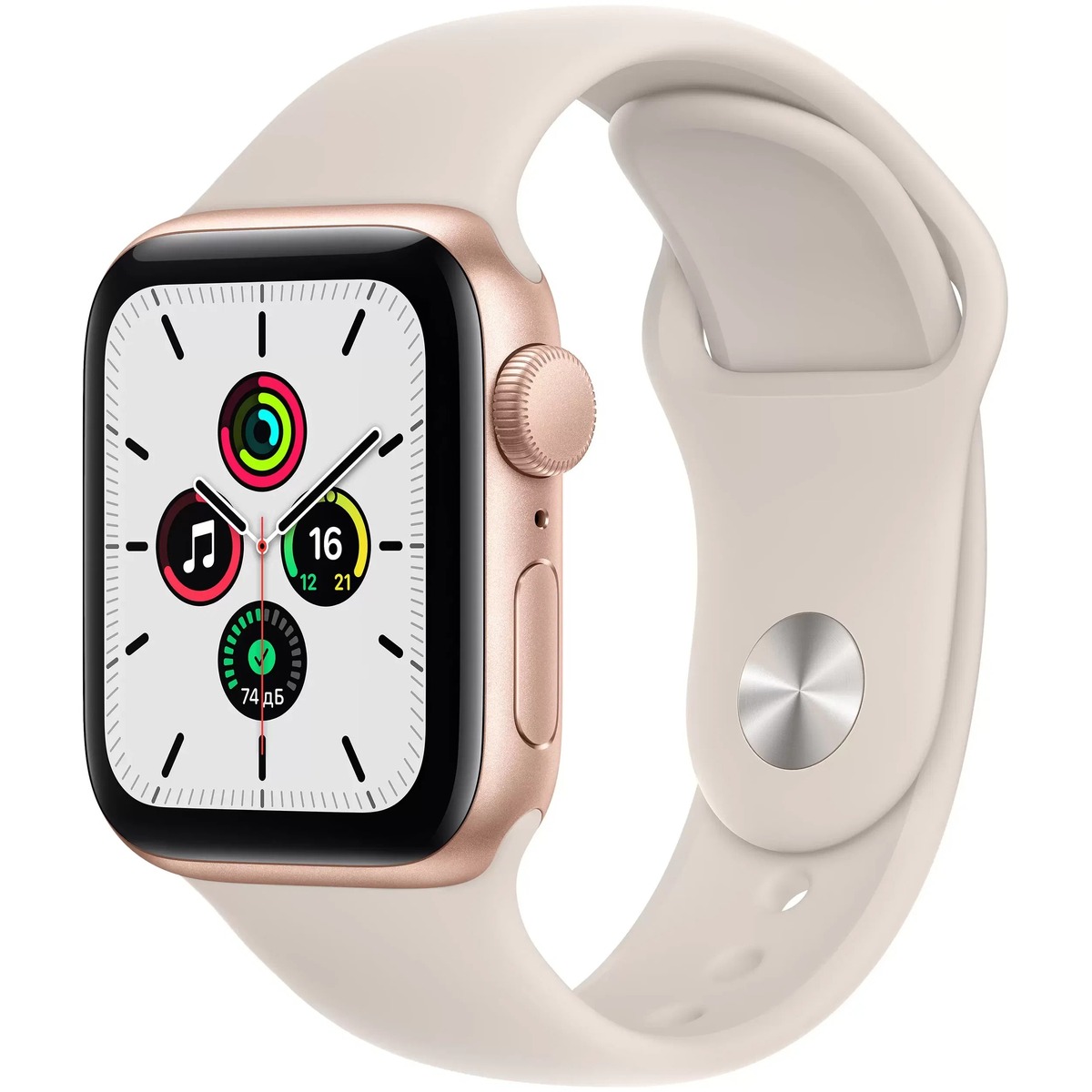 Умные часы Apple Watch SE 44mm Aluminum Case with Sport Band (Цвет: Gold/Starlight)