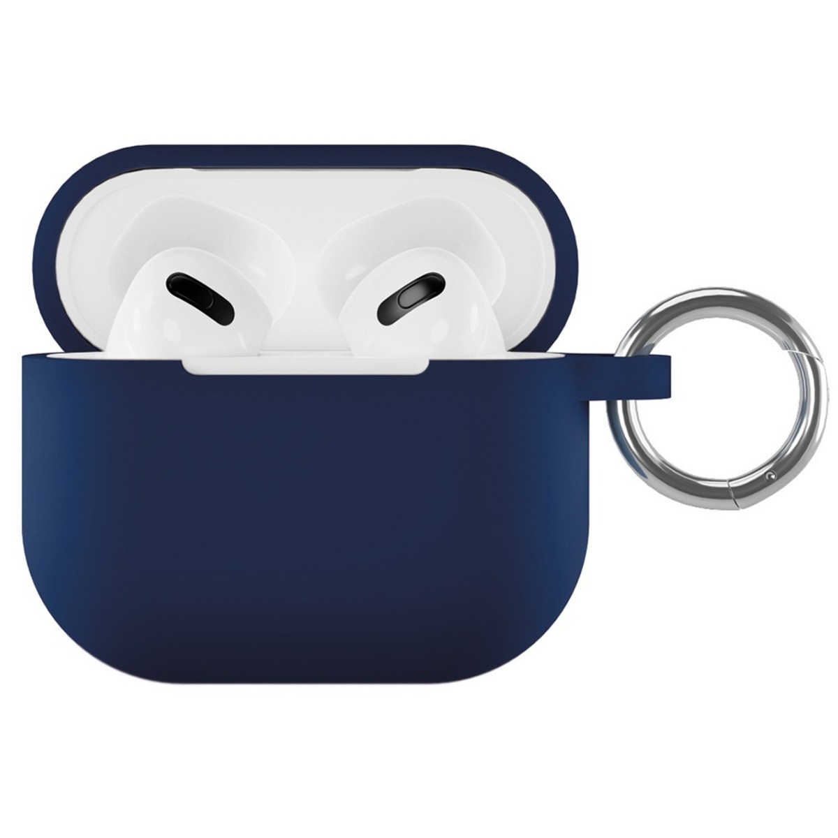 Чехол силиконовый VLP Silicone Case Soft Touch с кольцом для Apple AirPods 3 (Цвет: Dark Blue)