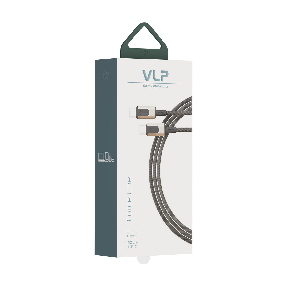 Дата-кабель VLP Force Line 100W USB-C + USB-C, 1.2m, черный