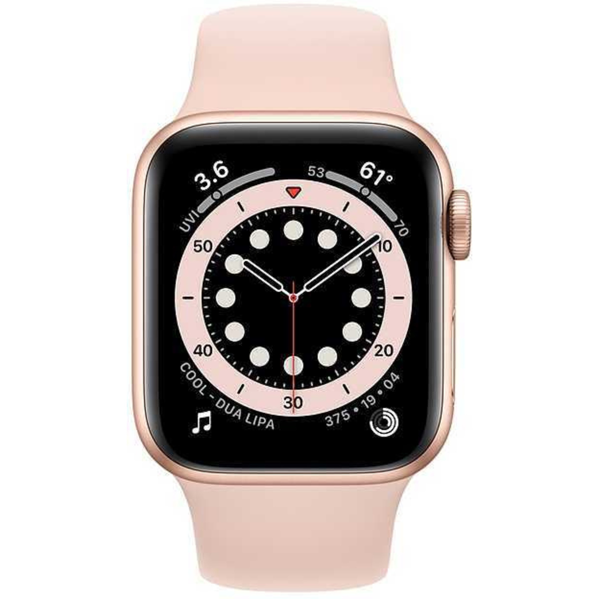 Умные часы Apple Watch Series 6 GPS 44mm Aluminum Case with Sport Band M00E3RU/A (Цвет: Gold/Pink Sand)