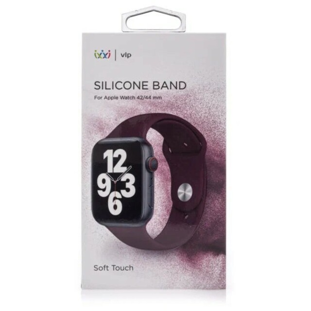 Ремешок силиконовый VLP Silicone Band Soft Touch для Apple Watch 42/44 mm (Цвет: Marsala)