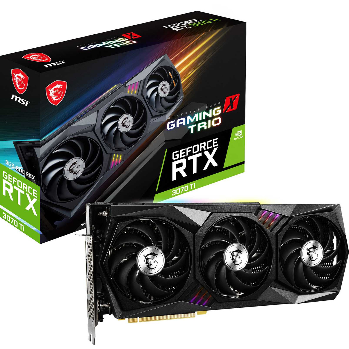 Видеокарта MSI PCI-E 4.0 RTX 3070 Ti GAMING X TRIO 8G LHR NVIDIA GeForce RTX 3070TI 8192Mb 256 GDDR6X 1830 / 19000 / HDMIx1 / DPx3 / HDCP Ret