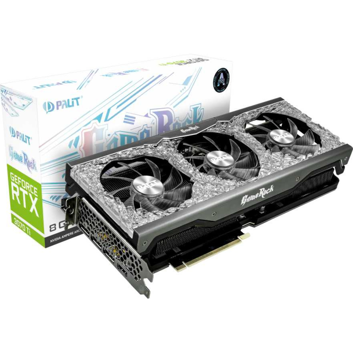 Видеокарта Palit PCI-E 4.0 PA-RTX3070TI GAMEROCK 8G LHR NVIDIA GeForce RTX 3070TI 8192Mb 256 GDDR6X 1575 / 19000 / HDMIx1 / DPx3 / HDCP Ret