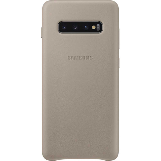 Чехол-накладка Samsung Leather Cover для смартфона Samsung Galaxy S10+ (Цвет: Gray)