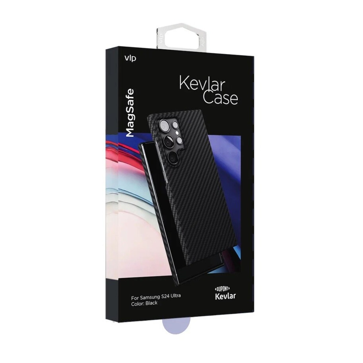 Чехол-накладка VLP Kevlar Сase with MagSafe для смартфона Samsung Galaxy S24 Ultra, черный