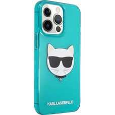 Чехол-накладка Karl Lagerfeld TPU FLUO Case Choupette's для смартфона Apple iPhone 13 Pro Max (Цвет: Blue)