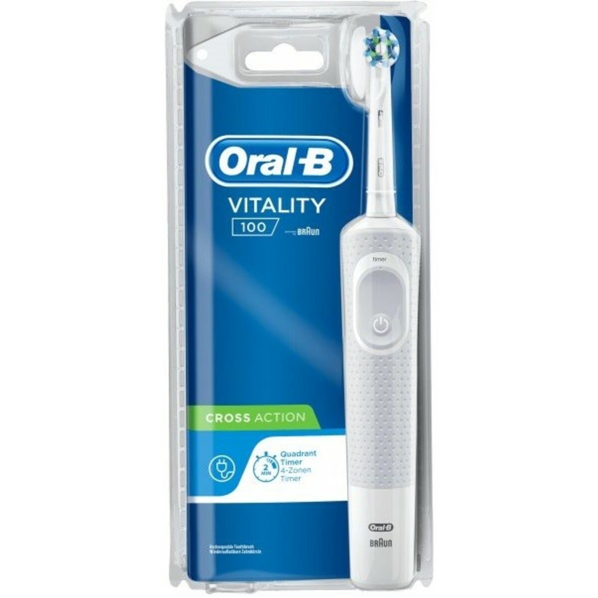 Зубная щетка электрическая Oral-B Vitality D100CROSSACTION/WH, белый