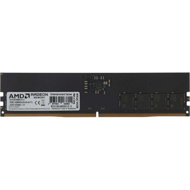 Память DDR5 16GB 4800MHz AMD R5516G4800U1S-U Память DDR5 16GB 4800MHz AMD R5516G4800U1S-U