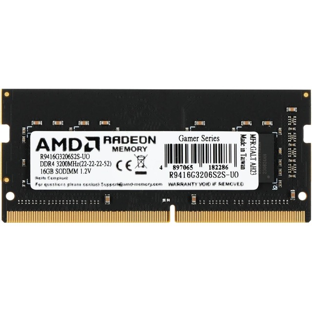 Память DDR4 16GB 3200MHz AMD R9416G3206S2S-UO R9 OEM PC4-25600 CL16 SO-DIMM 260-pin 1.2В OEM