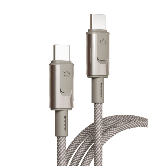 Дата-кабель VLP Force Line 100W USB-C + USB-C, 1.2m, натуральный титан Дата-кабель VLP Force Line 100W USB-C + USB-C, 1.2m, натуральный титан