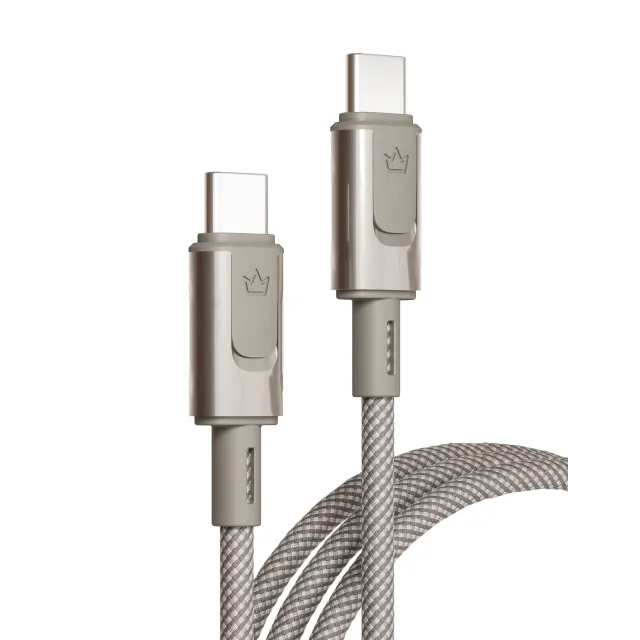Дата-кабель VLP Force Line 100W USB-C + USB-C, 1.2m, натуральный титан