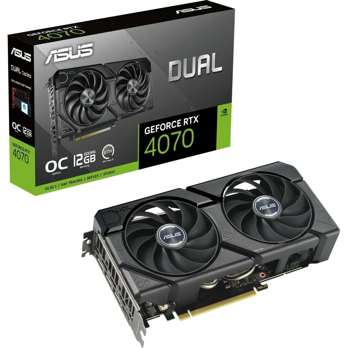 Видеокарта Asus GeForce RTX 4070 12Gb OC (DUAL-RTX4070-O12GD6-EVO)