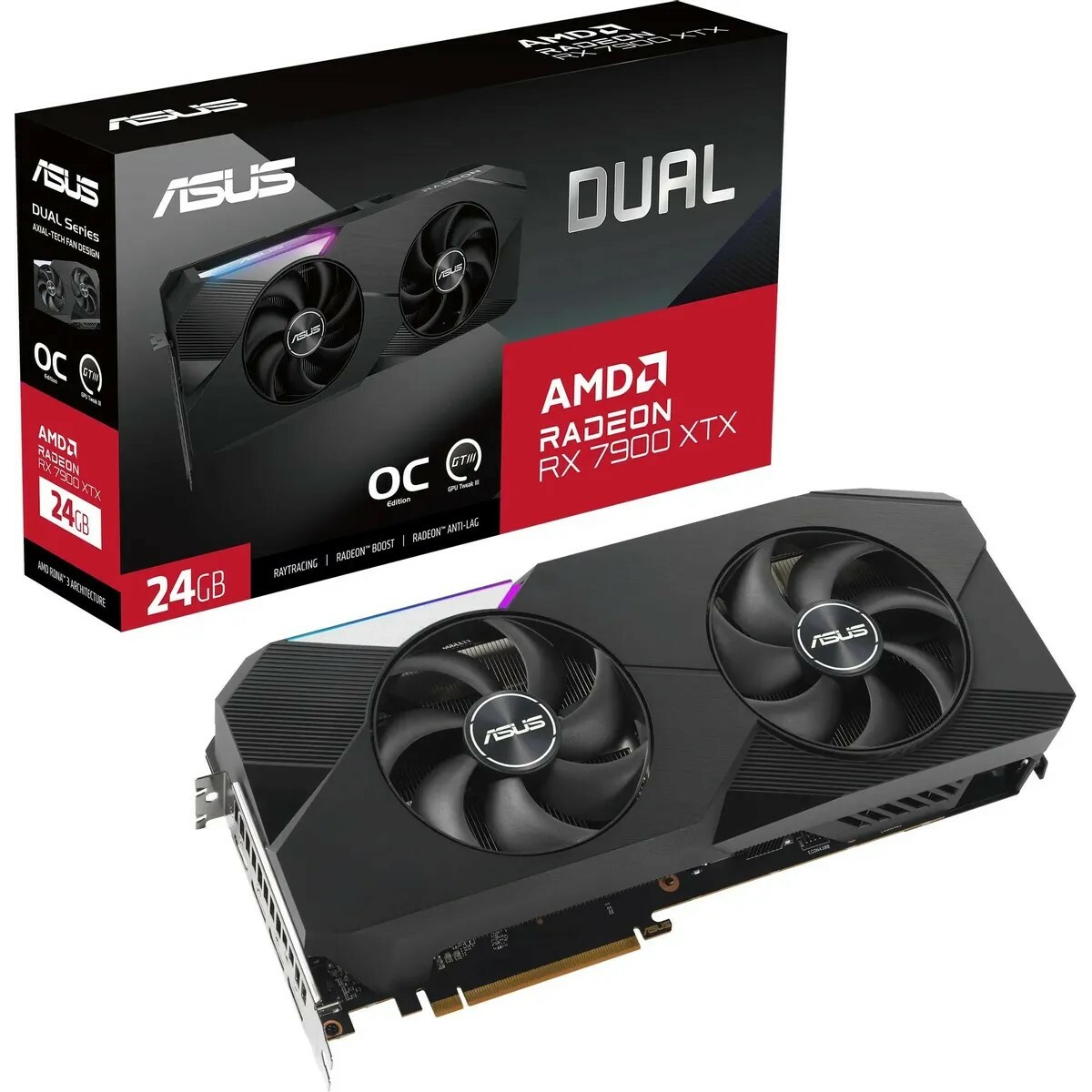 Видеокарта ASUS Radeon RX 7900 XTX Dual OC 24Gb (DUAL-RX7900XTX-O24G)