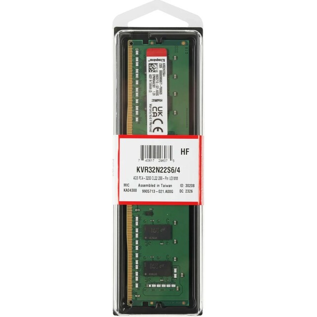 Память DDR4 4Gb 3200Mhz Kingston KVR32N22S6/4