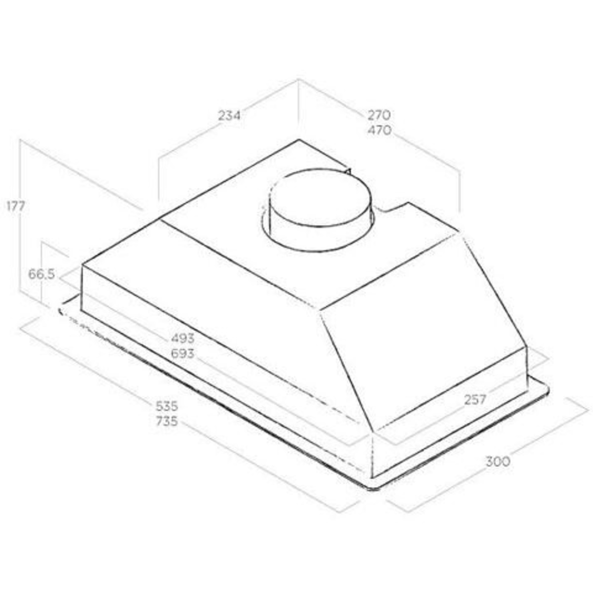 Вытяжка встраиваемая Jet Air Viera GR / A / 72 1M (Цвет: Inox)