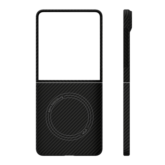 Чехол-накладка VLP Kevlar Сase MagSafe для Samsung Galaxy Z Flip 8, чёрный