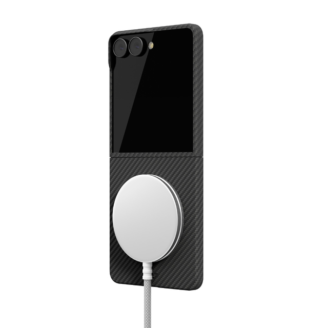Чехол-накладка VLP Kevlar Сase MagSafe для Samsung Galaxy Z Flip 8, чёрный