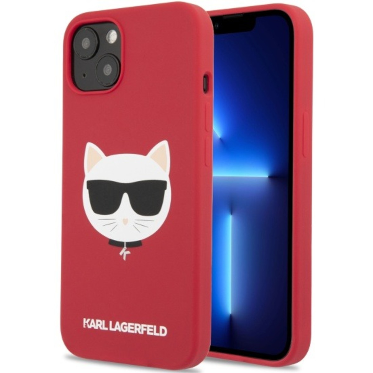 Чехол-накладка Karl Lagerfeld Liquid Silicone Case Choupette Head  для смартфона Apple iPhone 13 (Цвет: Red)