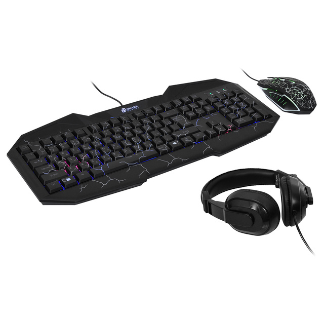 Комплект Оклик HS-HKM100G IMPERIAL (клавиатура, мышь, гарнитура) (Цвет: Black)