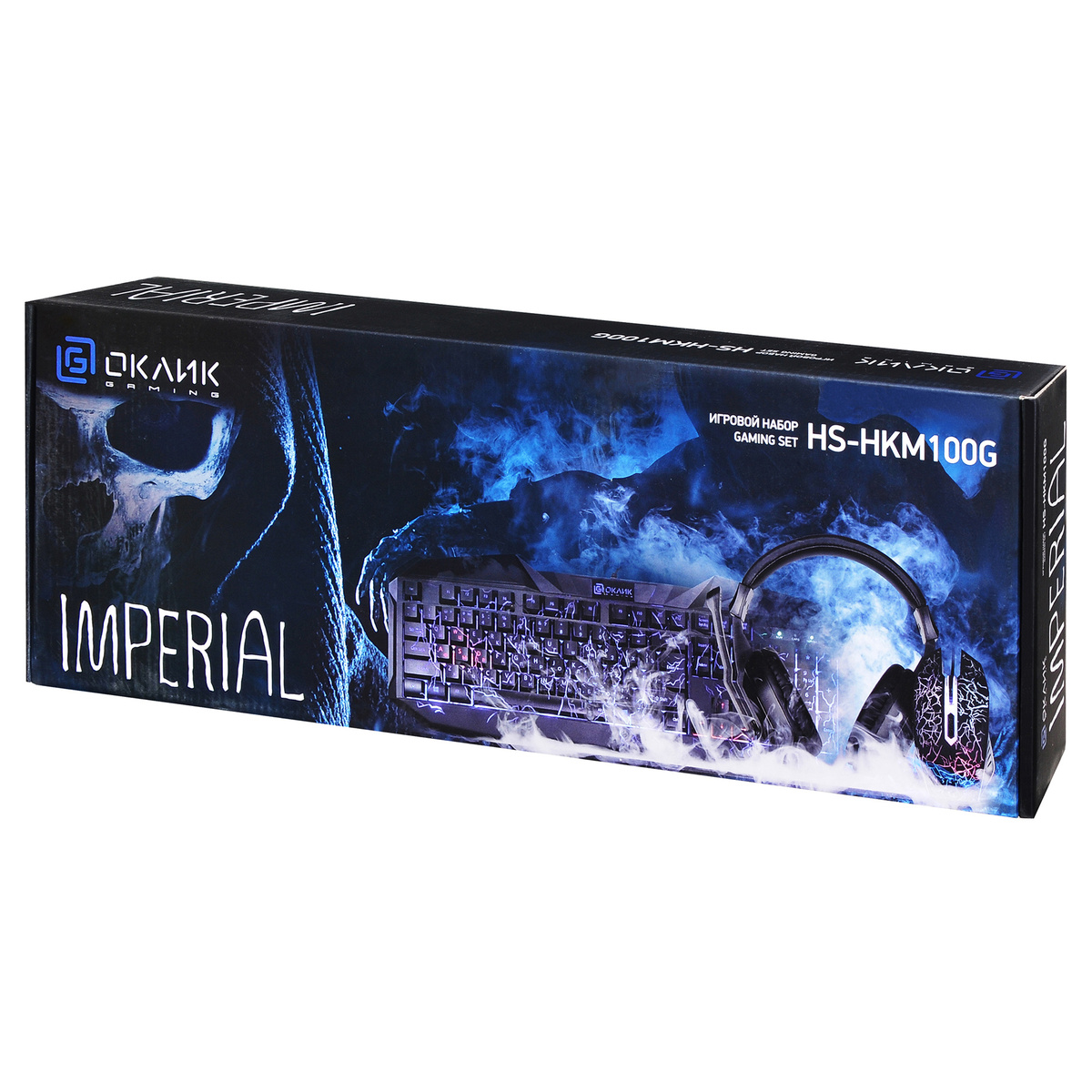 Комплект Оклик HS-HKM100G IMPERIAL (клавиатура, мышь, гарнитура) (Цвет: Black)