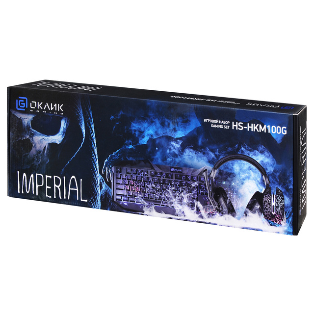 Комплект Оклик HS-HKM100G IMPERIAL (клавиатура, мышь, гарнитура) (Цвет: Black)