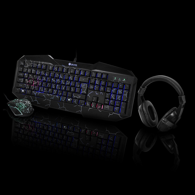 Комплект Оклик HS-HKM100G IMPERIAL (клавиатура, мышь, гарнитура) (Цвет: Black)