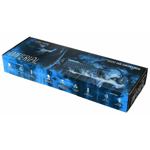 Комплект Оклик HS-HKM100G IMPERIAL (клавиатура, мышь, гарнитура) (Цвет: Black)