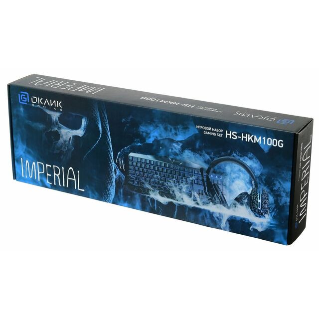 Комплект Оклик HS-HKM100G IMPERIAL (клавиатура, мышь, гарнитура) (Цвет: Black)