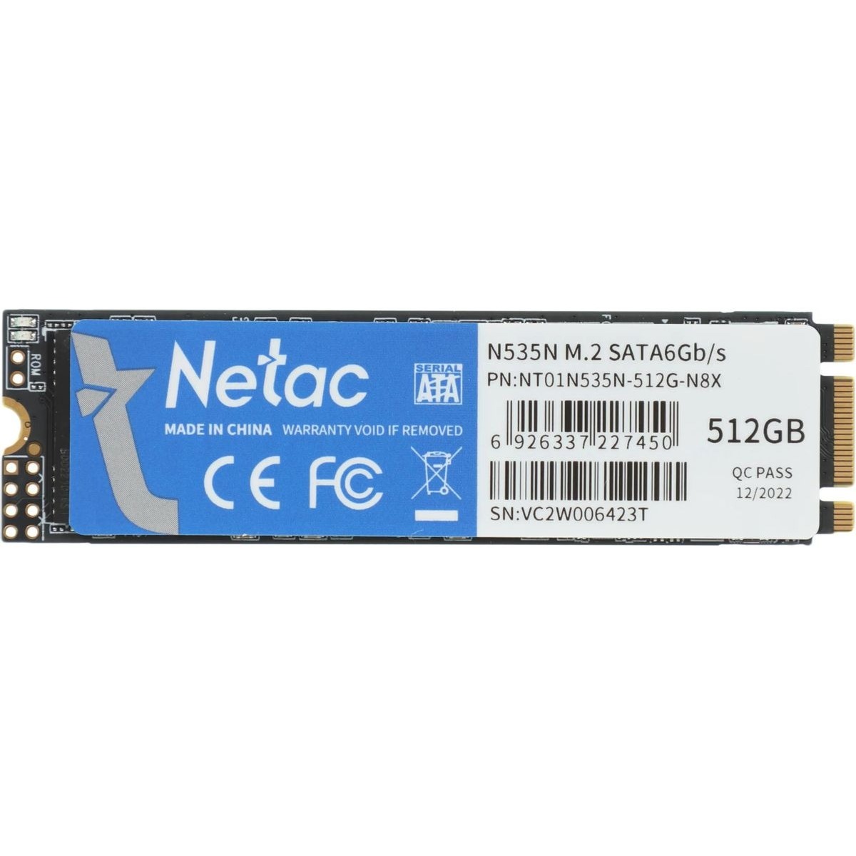 Накопитель SSD Netac SATA III 512Gb NT01N535N-512G-N8X N535N M.2 2280