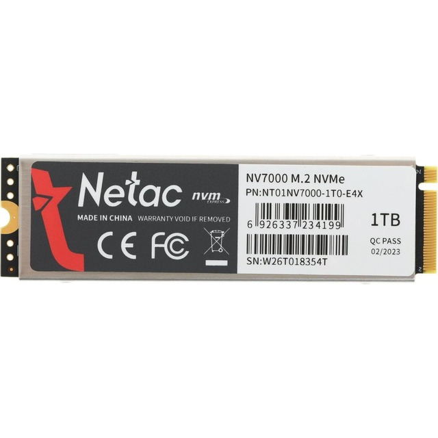 Накопитель SSD Netac PCI-E 4.0 x4 1Tb NT01NV7000-1T0-E4X NV7000 M.2 2280 Накопитель SSD Netac PCI-E 4.0 x4 1Tb NT01NV7000-1T0-E4X NV7000 M.2 2280