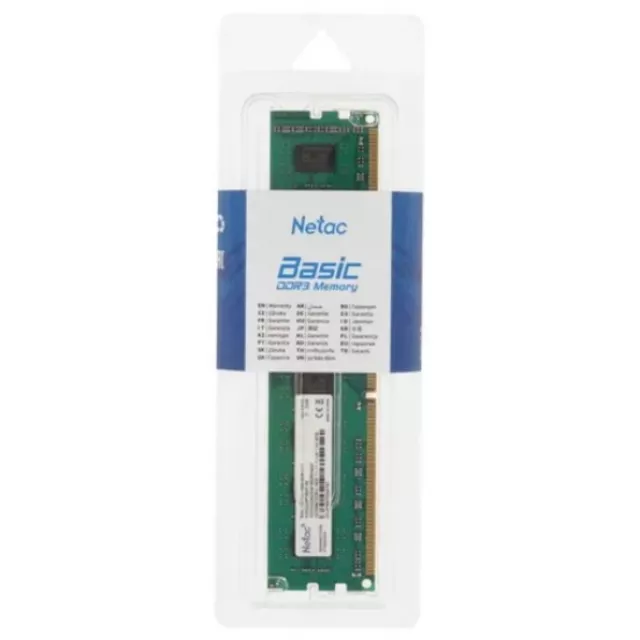 Память DDR3 8Gb 1600MHz Netac NTBSD3P16SP-08 Basic RTL PC3-12800 CL11 DIMM 240-pin 1.5В