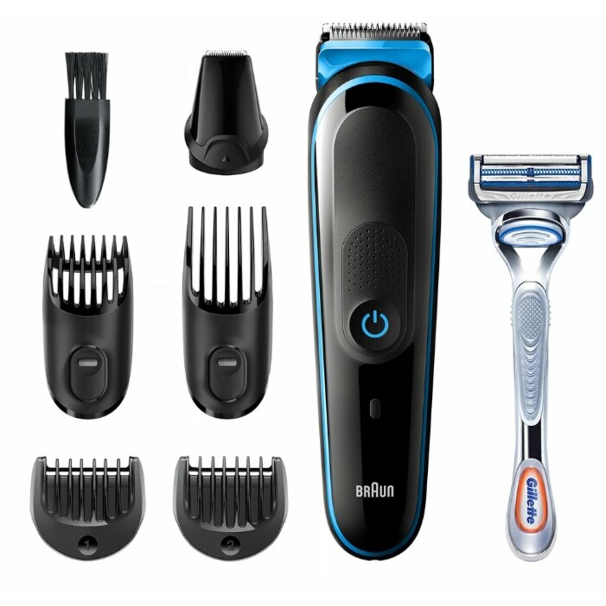 Триммер Braun MGK3242 + Бритва Gillette (Цвет: Black/Blue)