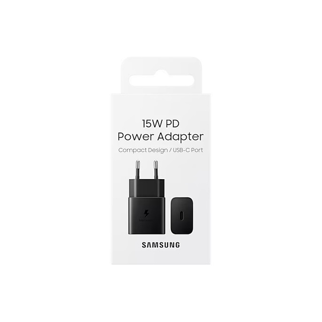 Сетевое зарядно устройство Samsung Power Adapter USB-C 15W, черный