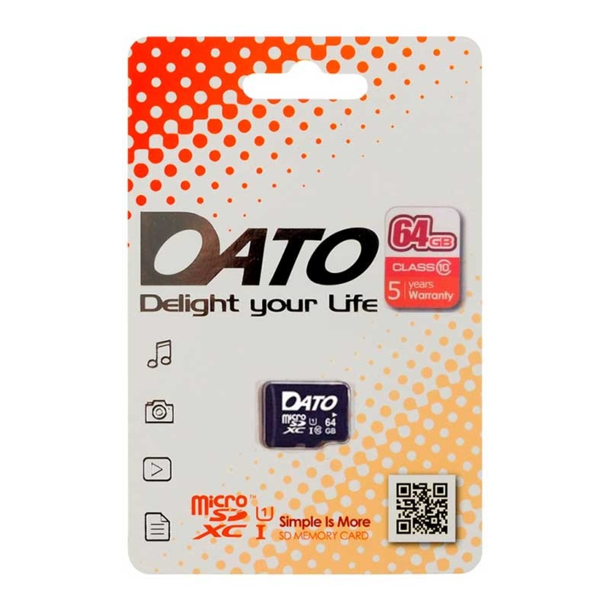 Карта памяти microSDXC Dato DTTF064GUIC10 Class10 64Gb (w / o adapter) (Цвет: Black)