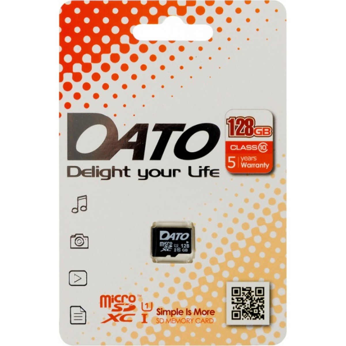 Карта памяти microSDXC Dato DTTF128GUIC10 Class10 128Gb (w / o adapter) (Цвет: Black)