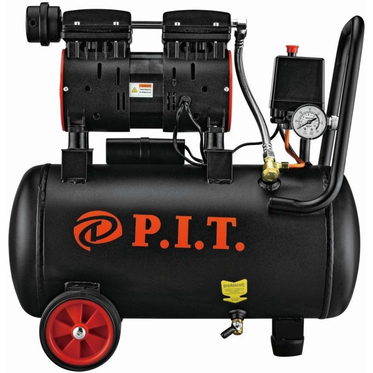 Компрессор поршневой P.I.T. PAC24-C1, черный
