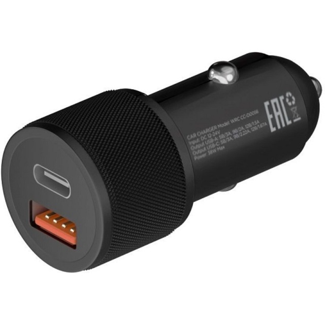 АЗУ Uzay CC-D0056 USB-C + USB-A (Цвет: Black) АЗУ Uzay CC-D0056 USB-C + USB-A (Цвет: Black)
