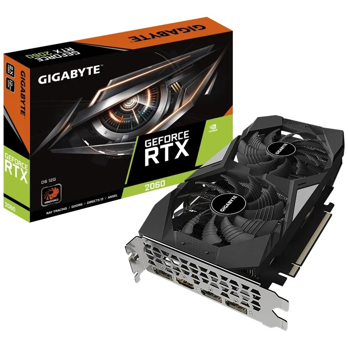 Видеокарта GIGABYTE GeForce RTX 2060 D6 12G (GV-N2060D6-12GD)