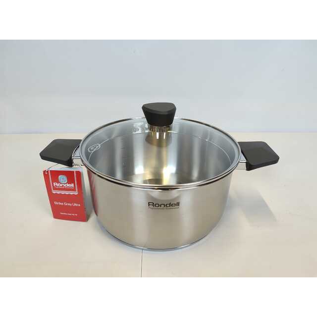 Кастрюля Rondell Strike Grey Ultra RDS-1949 (Цвет: Inox) Кастрюля Rondell Strike Grey Ultra RDS-1949 (Цвет: Inox)