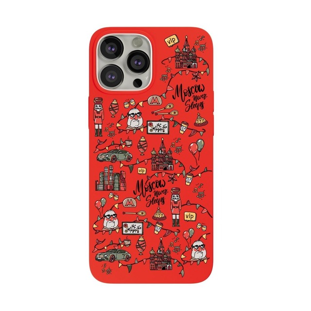 Чехол-накладка VLP Liquid Silicone Case WinterSeries для смартфона Apple iPhone 13 Pro Max (Цвет: Red)