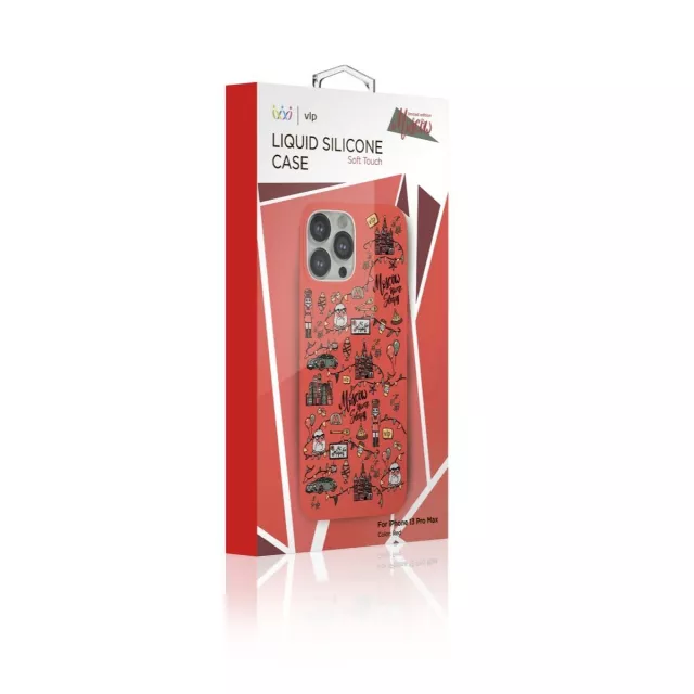Чехол-накладка VLP Liquid Silicone Case WinterSeries для смартфона Apple iPhone 13 Pro Max (Цвет: Red)