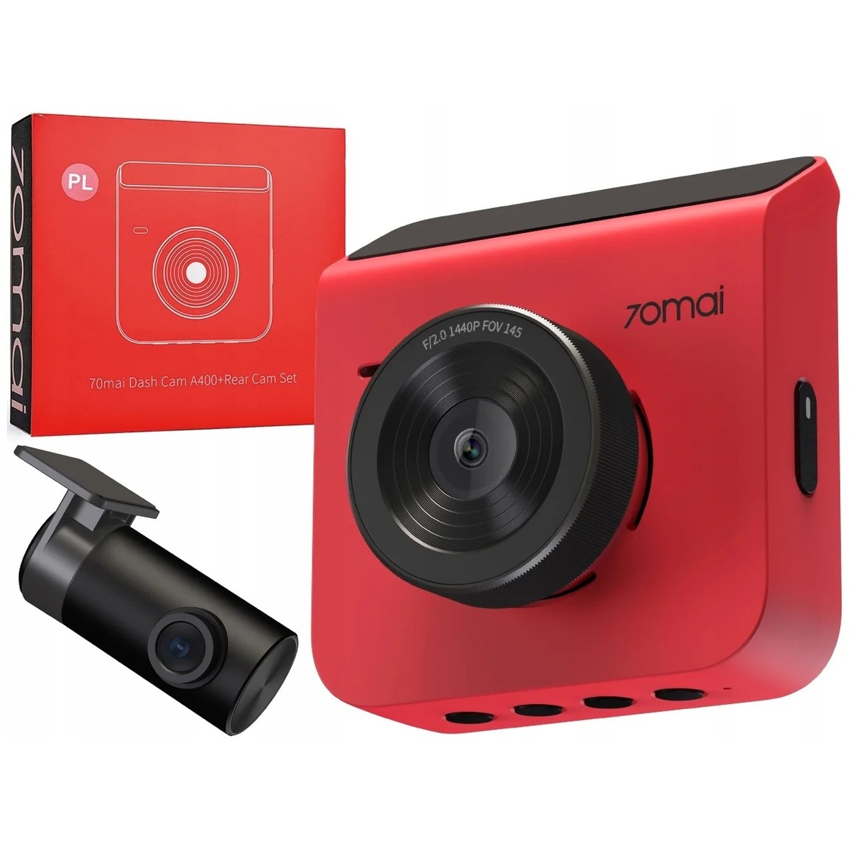 Видеорегистратор 70mai Dash Cam A400 + Rear Cam Set (Цвет: Red)
