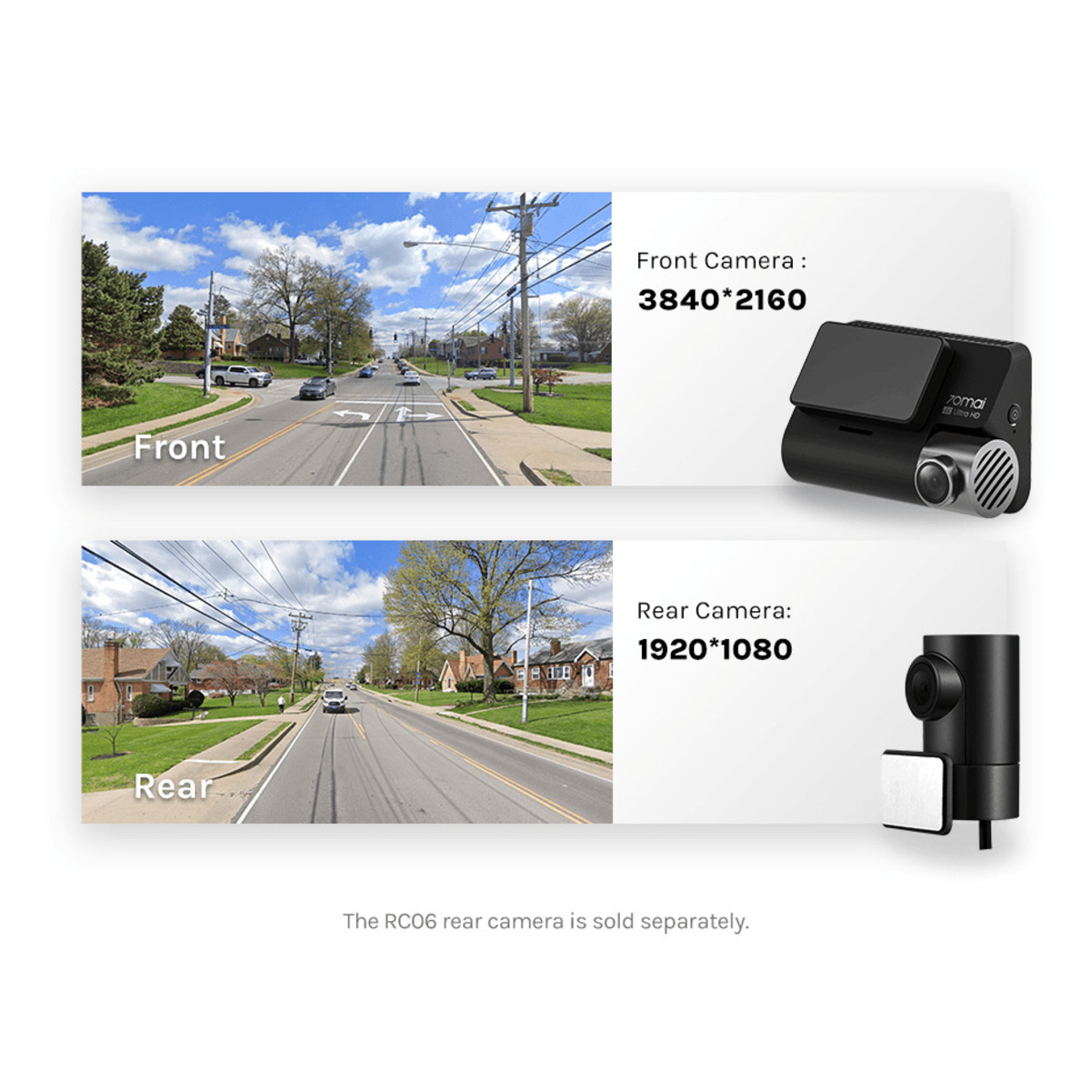 Видеорегистратор 70mai Dash Cam  A800S+ Rear Cam Set (Цвет: Black)