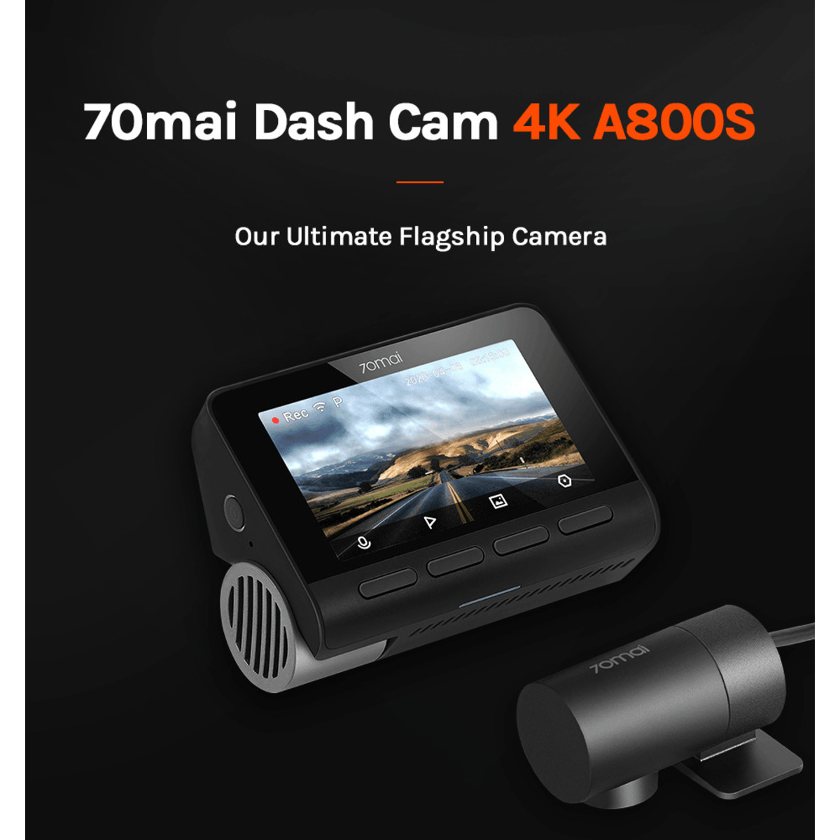 Видеорегистратор 70mai Dash Cam  A800S+ Rear Cam Set (Цвет: Black)
