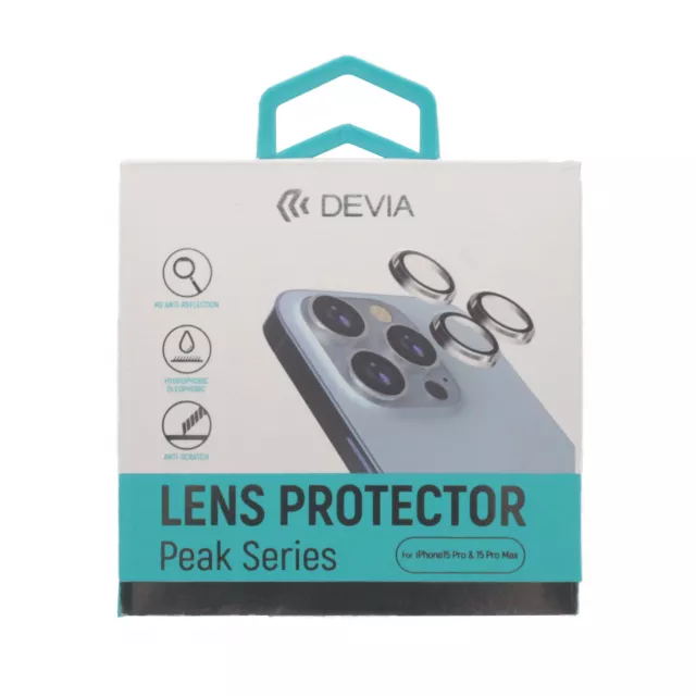 Защитное стекло для камеры Devia Peak Series Lens Protector для iPhone 15 Pro/15 Pro Max (Цвет: Blue)